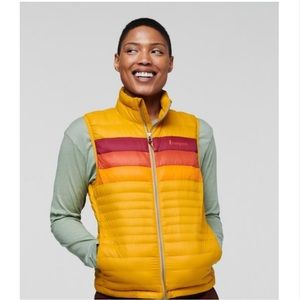 NWT Cotopaxi Fuego Down Vest - Amber Stripes small